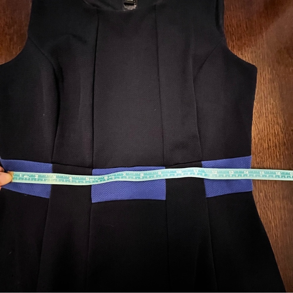 Enfocus Studio NWOT Blue White Color Block Dress Size 8 - Picture 3 of 7